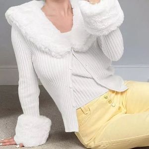 Y2K KNIT FUR SWEATER